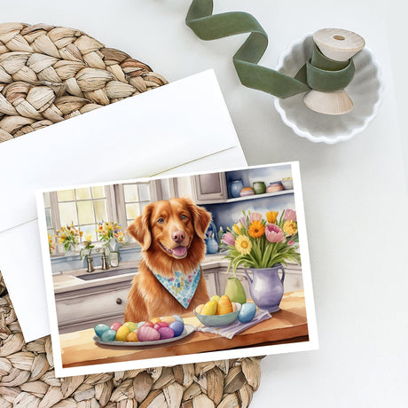 Decorating Easter Nova Scotia Duck Tolling Retriever Greeting Cards Pack of 8