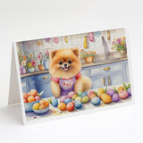 Decorating Easter Pomeranian Greeting Cards Pack of 8