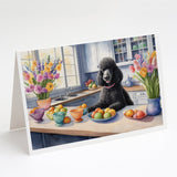 Decorating Easter Black Poodle Greeting Cards Pack of 8