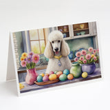 Decorating Easter White Poodle Greeting Cards Pack of 8