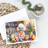 Decorating Easter White Poodle Greeting Cards Pack of 8