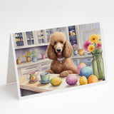 Decorating Easter Poodle Greeting Cards Pack of 8