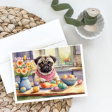 Decorating Easter Pug Greeting Cards Pack of 8