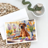 Decorating Easter Rhodesian Ridgeback Greeting Cards Pack of 8