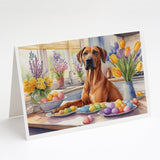 Decorating Easter Rhodesian Ridgeback Greeting Cards Pack of 8