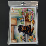 Decorating Easter Rottweiler Greeting Cards Pack of 8