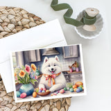 Decorating Easter Samoyed Greeting Cards Pack of 8