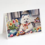 Decorating Easter Samoyed Greeting Cards Pack of 8