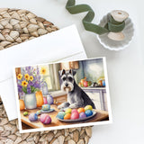 Decorating Easter Schnauzer Greeting Cards Pack of 8