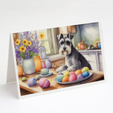 Decorating Easter Schnauzer Greeting Cards Pack of 8