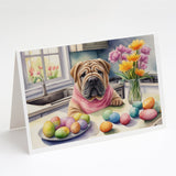 Decorating Easter Shar Pei Greeting Cards Pack of 8