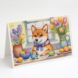 Decorating Easter Shiba Inu Greeting Cards Pack of 8