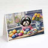 Decorating Easter Shih Tzu Greeting Cards Pack of 8