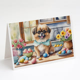 Decorating Easter Tibetan Spaniel Greeting Cards Pack of 8