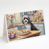 Decorating Easter Tibetan Terrier Greeting Cards Pack of 8