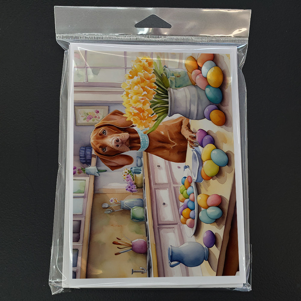 Decorating Easter Vizsla Greeting Cards Pack of 8