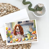 Decorating Easter Welsh Springer Spaniel Greeting Cards Pack of 8