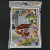 Decorating Easter Welsh Springer Spaniel Greeting Cards Pack of 8