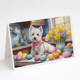 Decorating Easter Westie Greeting Cards Pack of 8