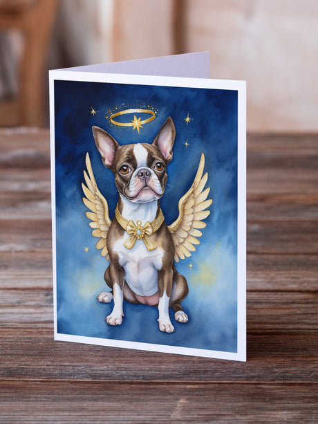 Boston Terrier My Angel Greeting Cards Pack of 8