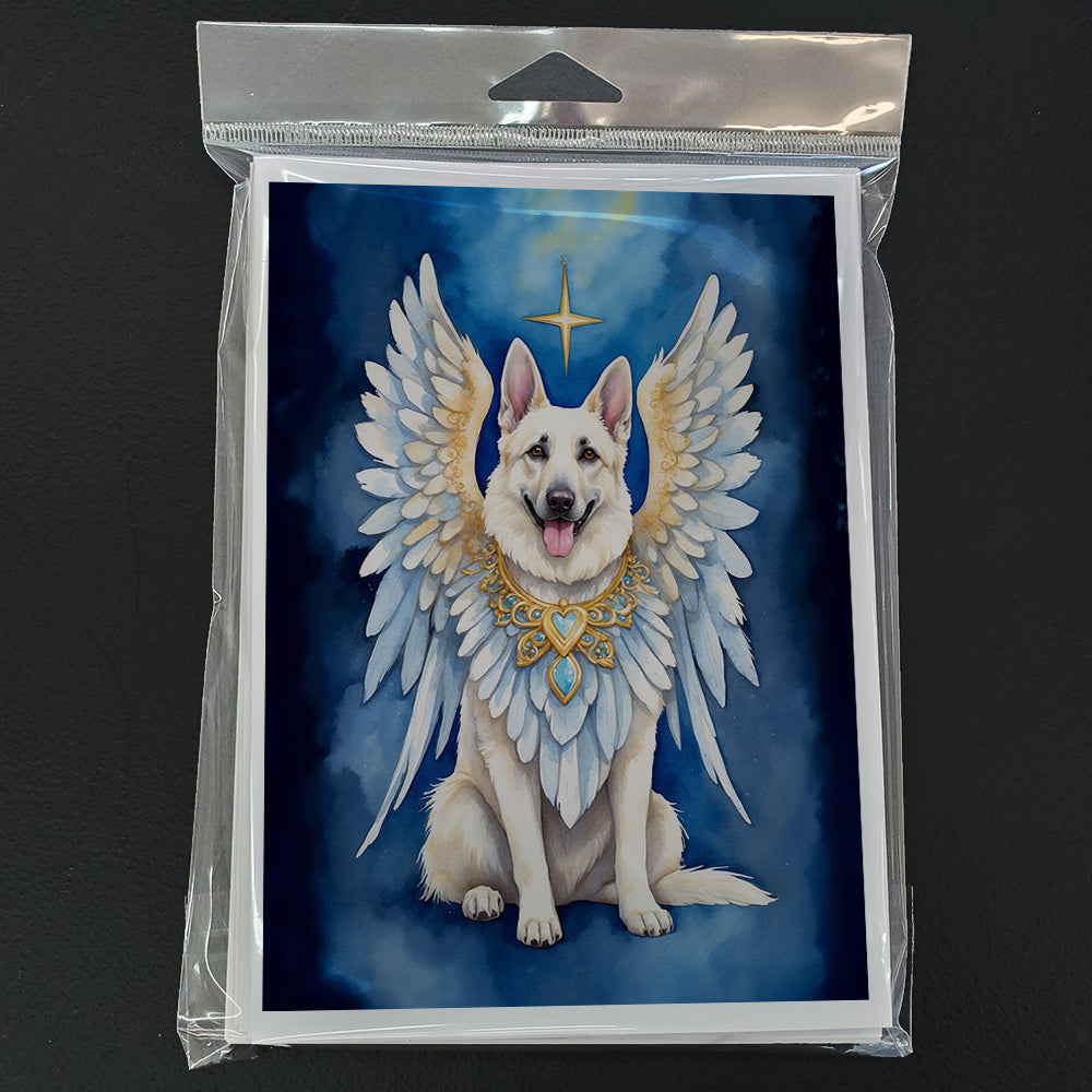 White German Shepherd My Angel Greeting Cards Pack of 8