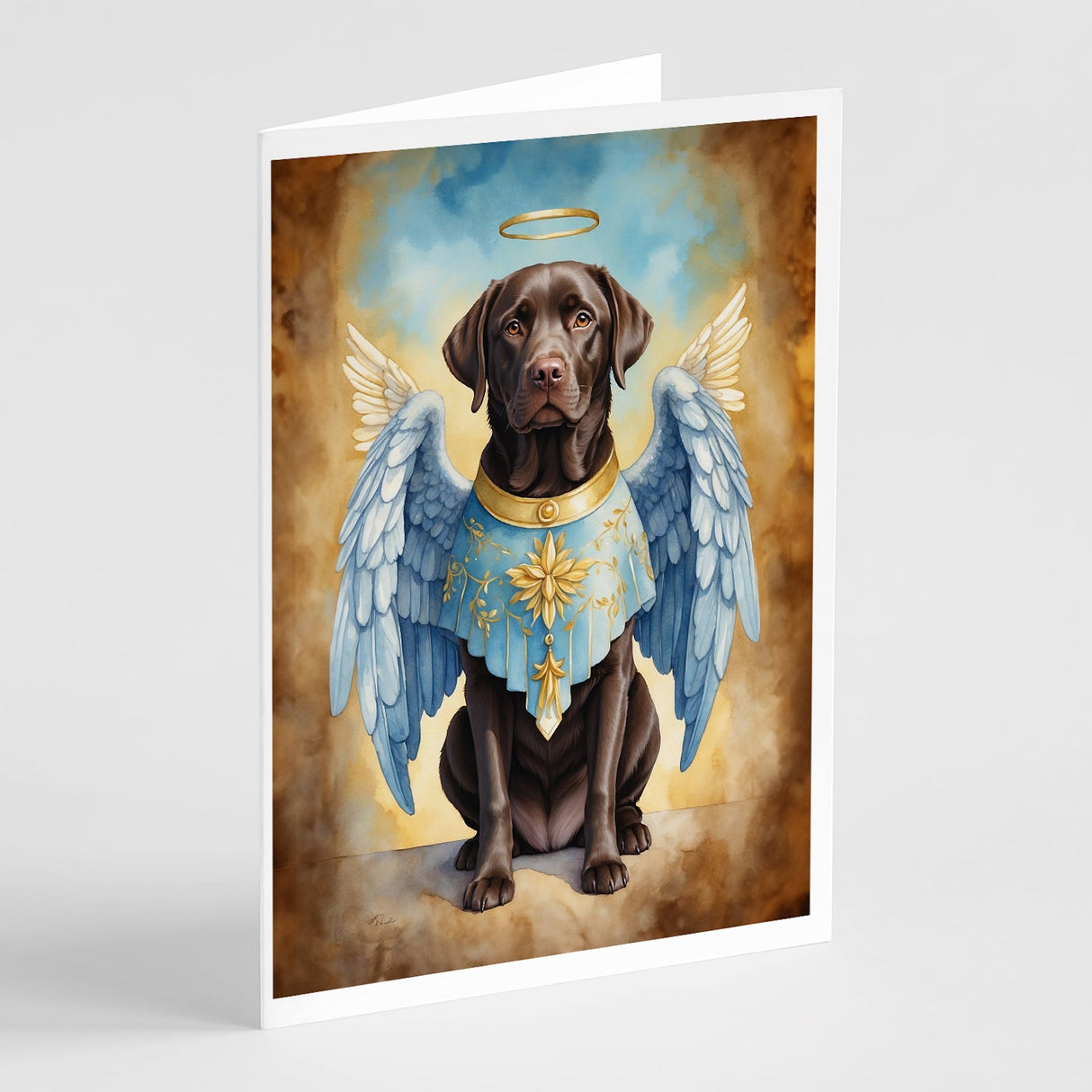 Chocolate Labrador Retriever My Angel Greeting Cards Pack of 8