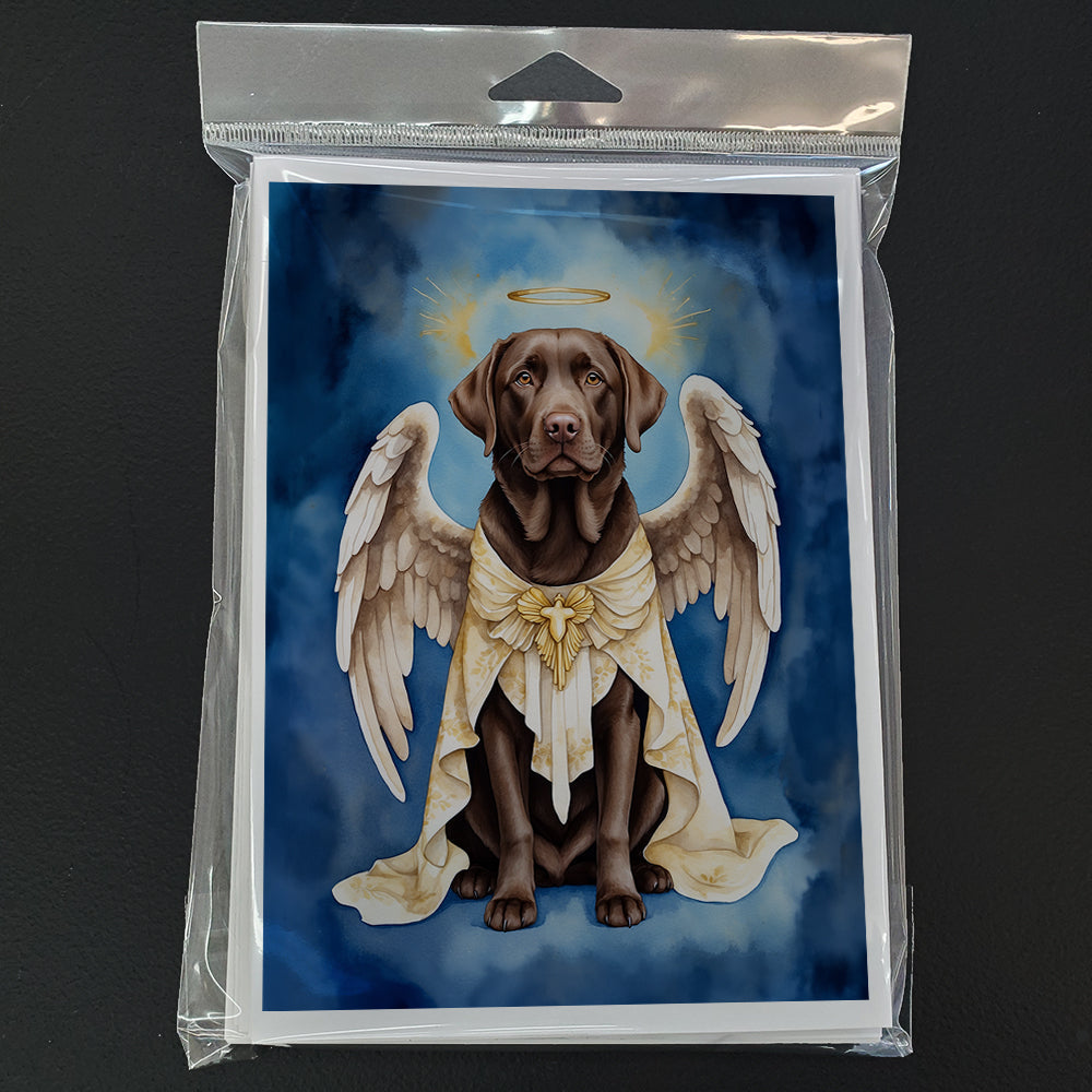 Chocolate Labrador Retriever My Angel Greeting Cards Pack of 8