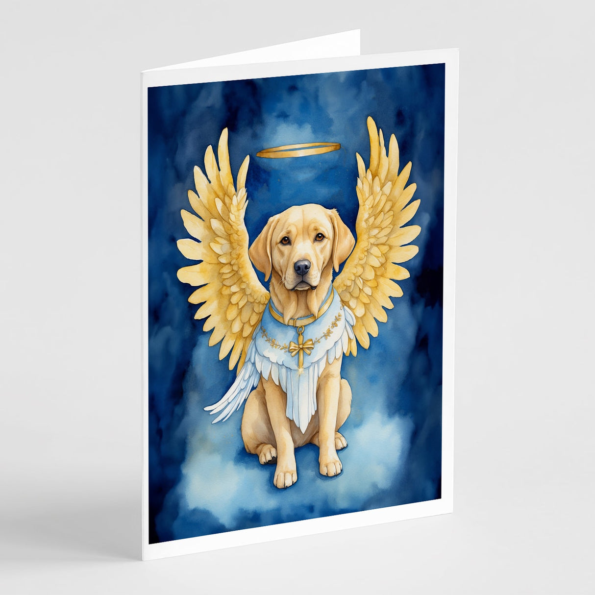 Yellow Chocolate Labrador Retriever My Angel Greeting Cards Pack of 8