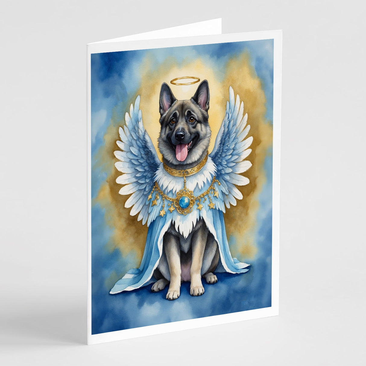 Norwegian Elkhound My Angel Greeting Cards Pack of 8