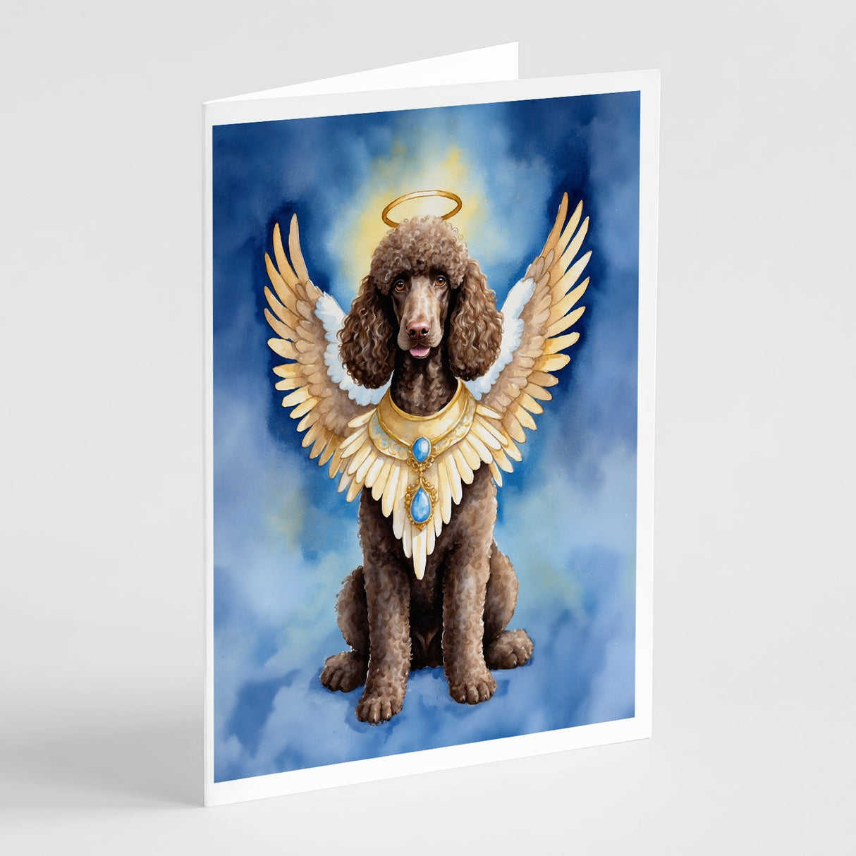 Chocolate Poodle My Angel Greeting Cards Pack of 8