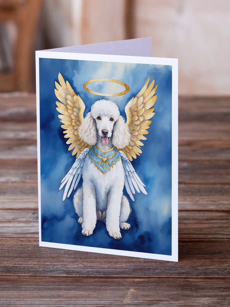 White Poodle My Angel Greeting Cards Pack of 8