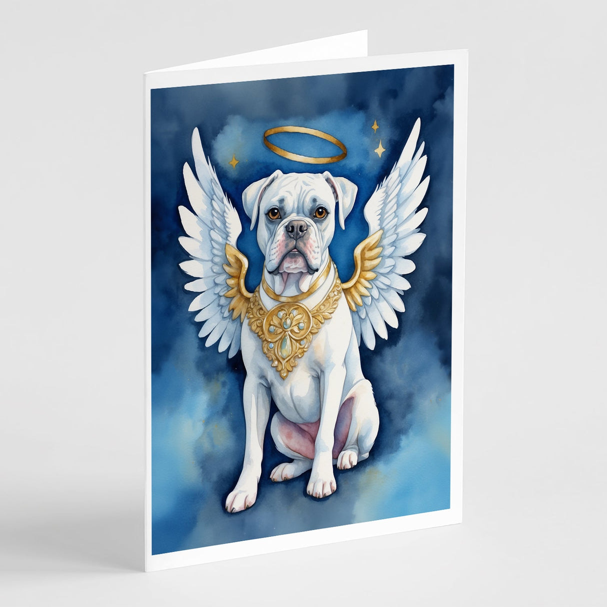 White Boxer My Angel Greeting Cards Pack of 8