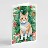 Ural Rex Cat By the Christmas Tree Greeting Cards Pack of 8