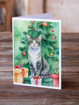 Ural Rex Cat By the Christmas Tree Greeting Cards Pack of 8