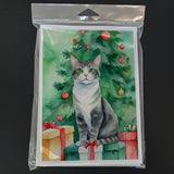 Ural Rex Cat By the Christmas Tree Greeting Cards Pack of 8