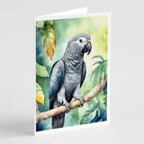 African Grey Parrot Greeting Cards Pack of 8