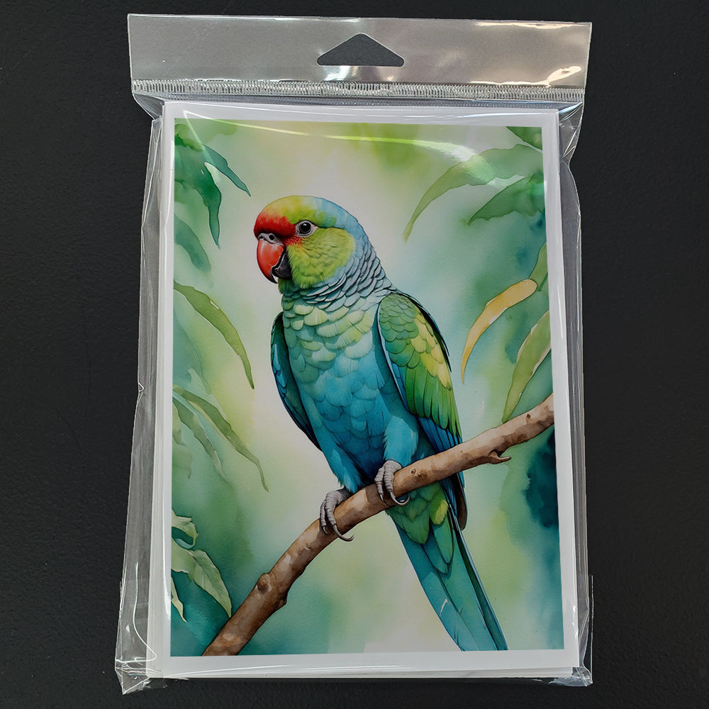 African Ringneck Parrot Greeting Cards Pack of 8