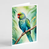 African Ringneck Parrot Greeting Cards Pack of 8