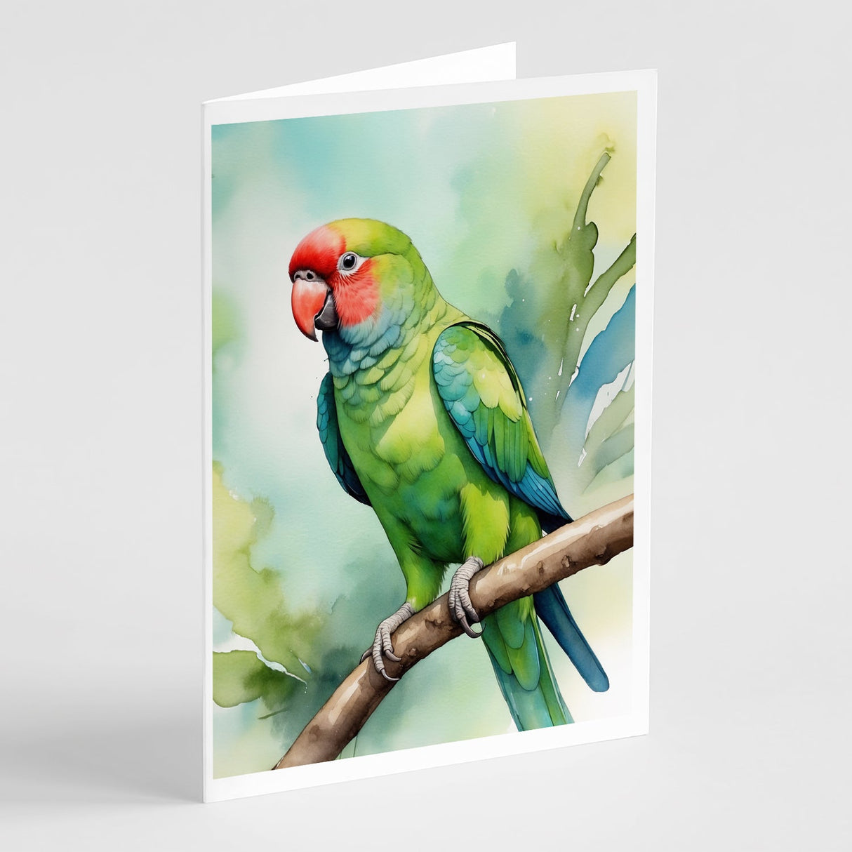 African Ringneck Parrot Greeting Cards Pack of 8