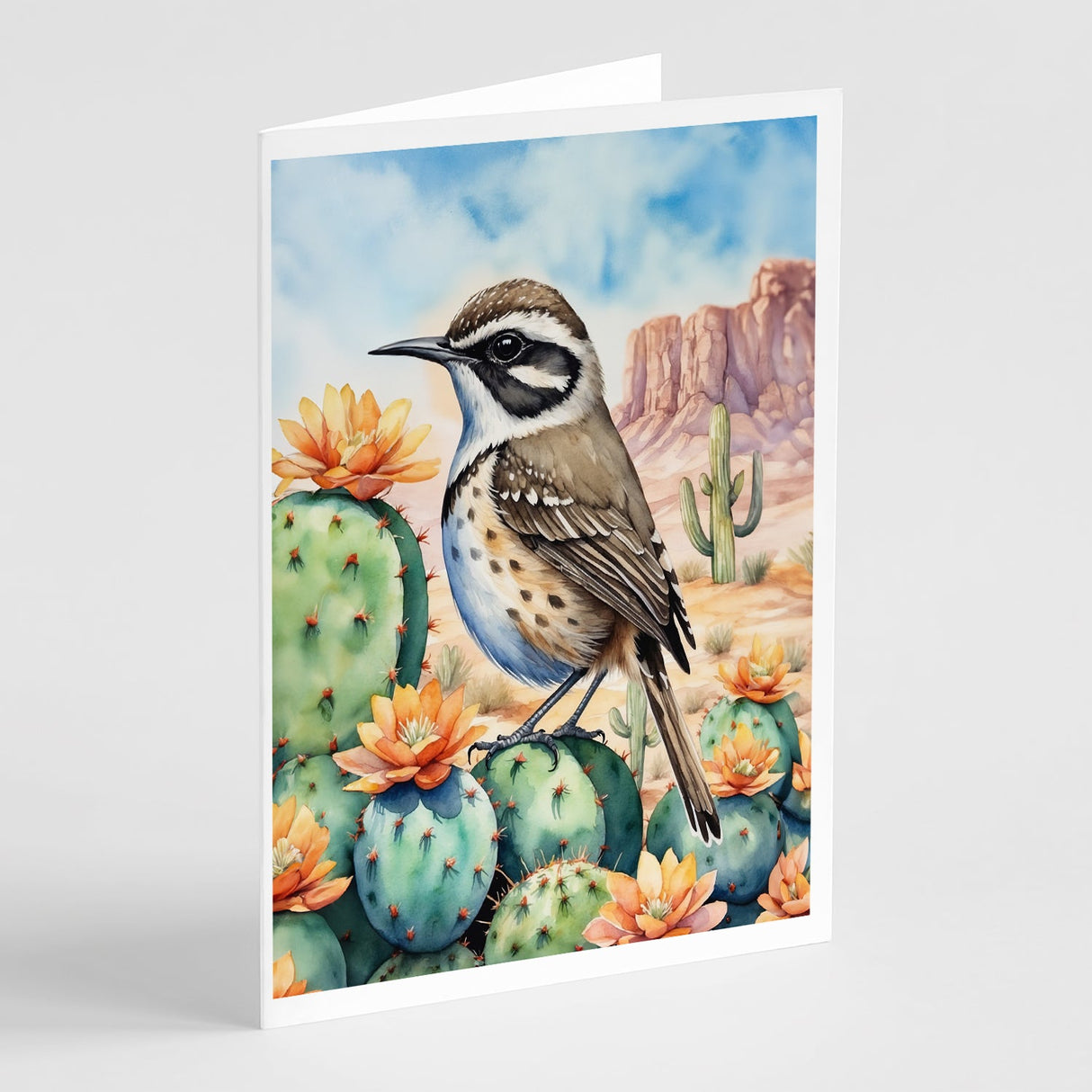 Arizona Cactus Wren Greeting Cards Pack of 8