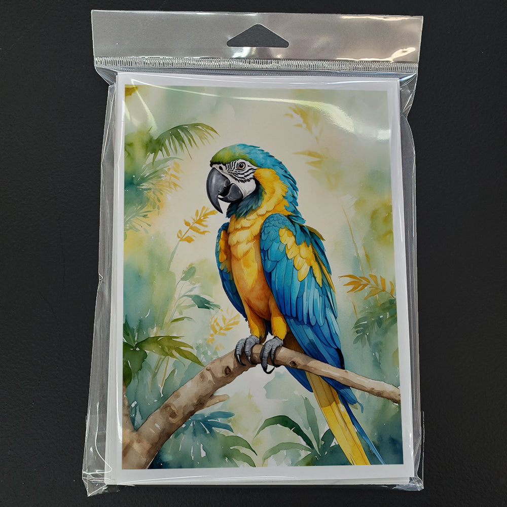 Blue and Gold Macaw Greeting Cards Pack of 8