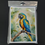 Blue and Gold Macaw Greeting Cards Pack of 8