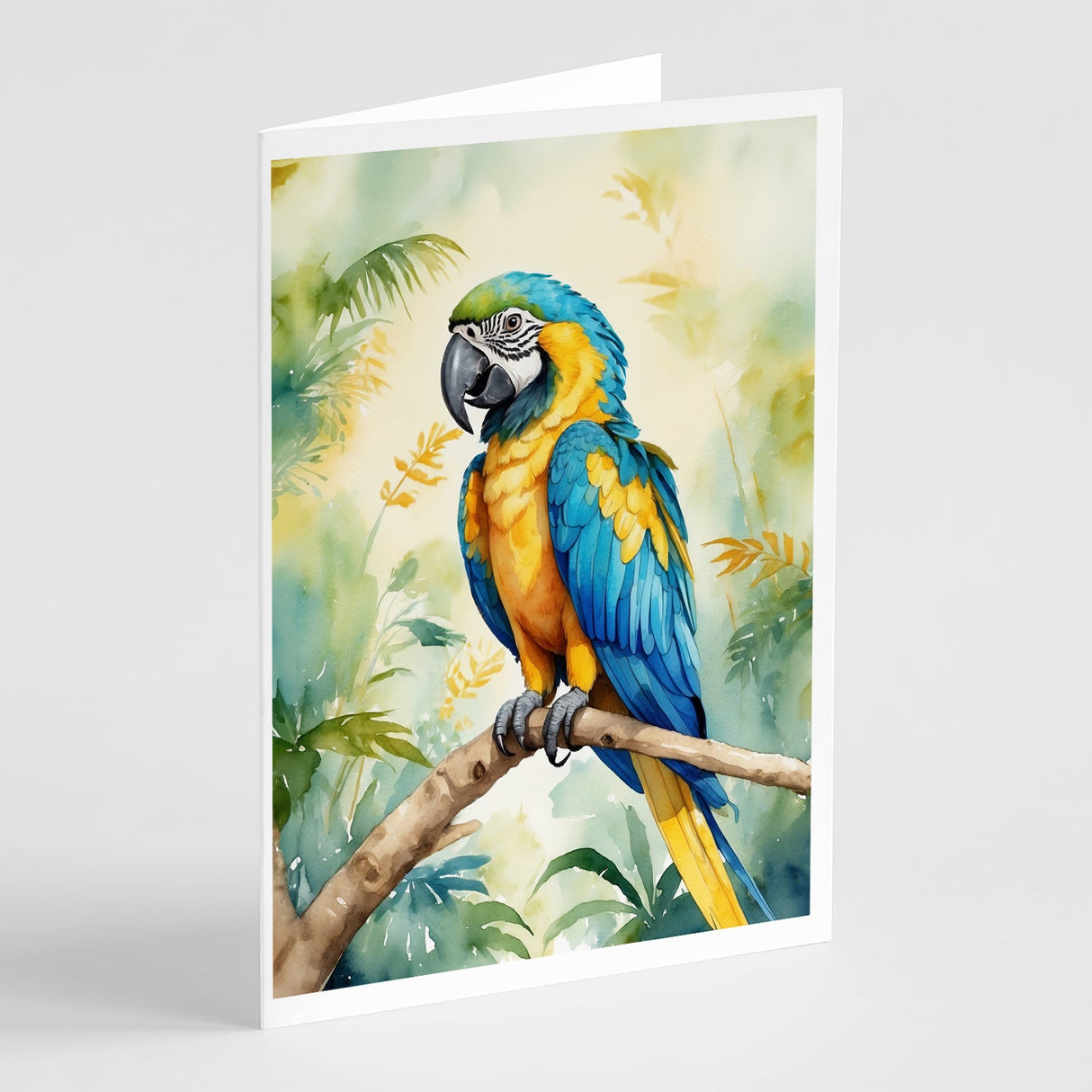 Blue and Gold Macaw Greeting Cards Pack of 8