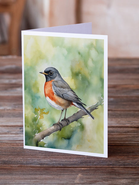 Connecticut American Robin Greeting Cards Pack of 8