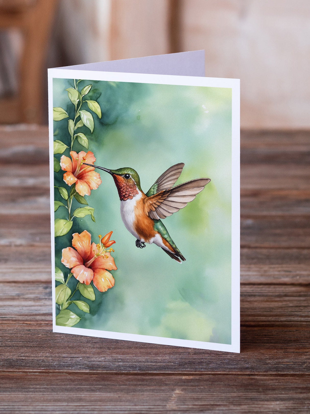 Rufous Hummingbird Greeting Cards Pack of 8