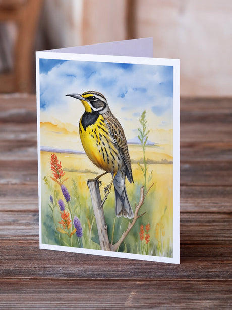 Kansas Western Meadowlark Greeting Cards Pack of 8