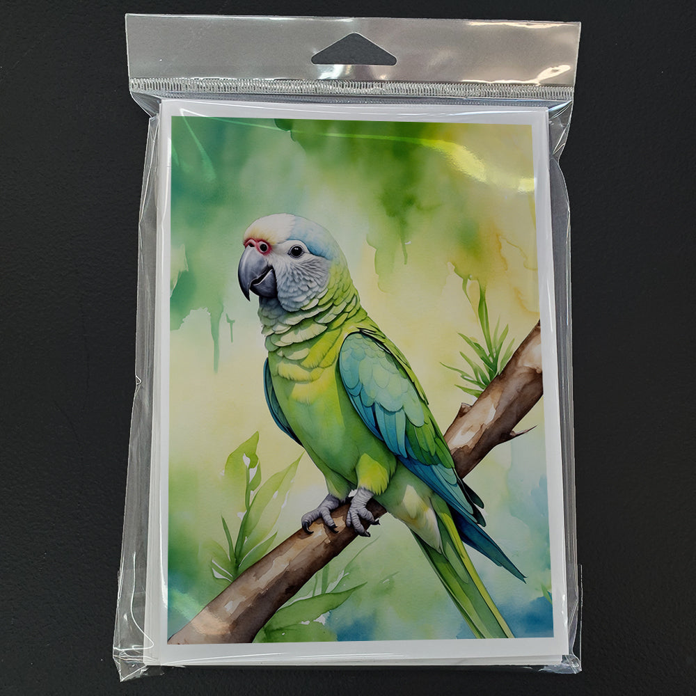 Monk Parakeet Greeting Cards Pack of 8