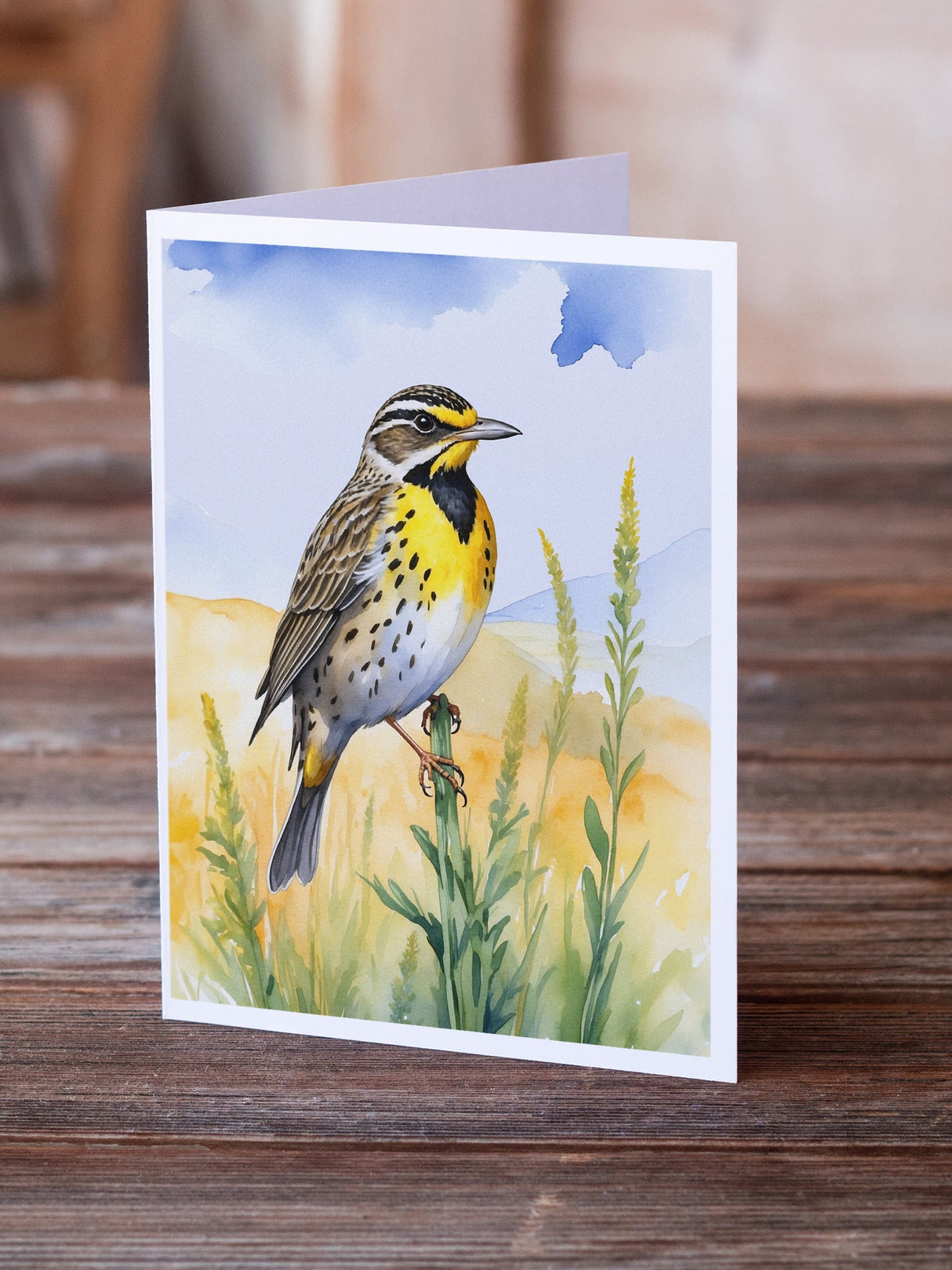 Nebraska Western Meadowlark Greeting Cards Pack of 8