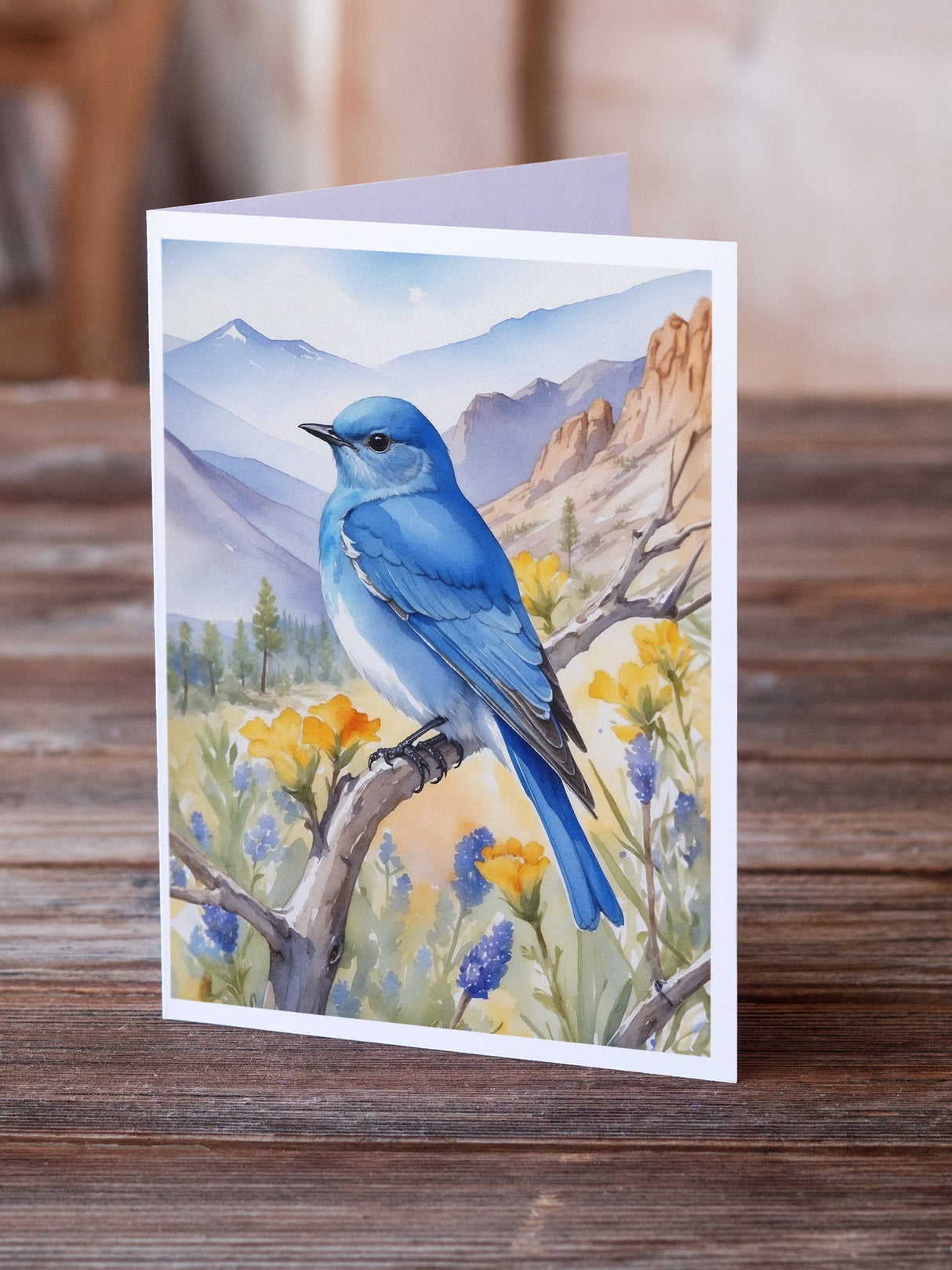 Nevada Mountain Bluebird Greeting Cards Pack of 8