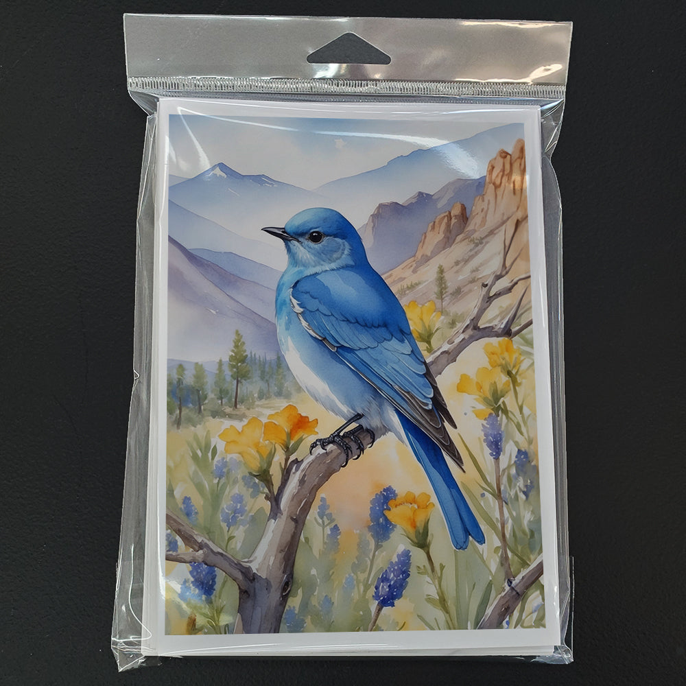 Nevada Mountain Bluebird Greeting Cards Pack of 8